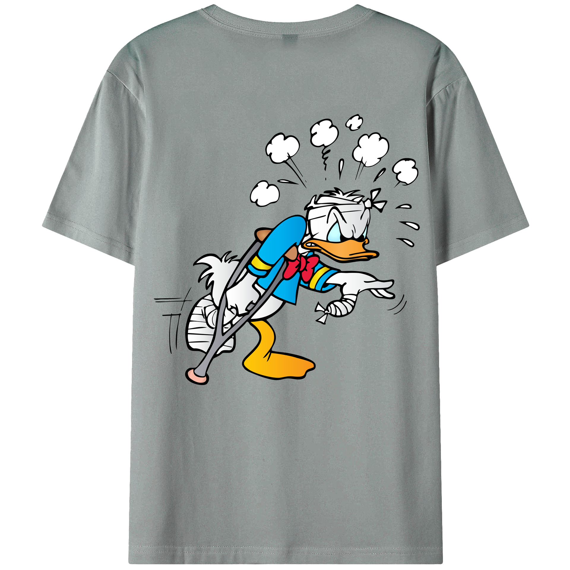 ミッキーマウス Mickey Mouse 綿100％ メンズ半袖Tシャツ（バックプリント） 通気性